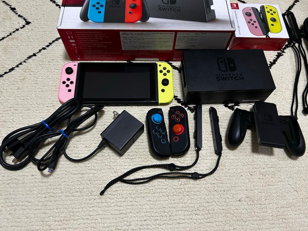 Nintendo Switch パステルピンク/パステルイエロー 本体と付属品
