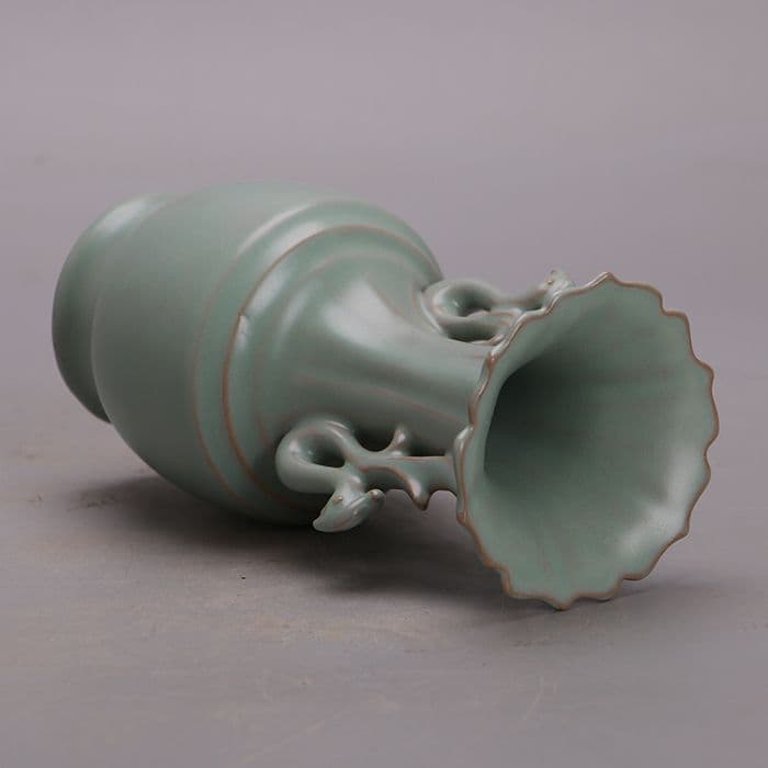 北宋元祐元年汝窯双鳳耳花口瓶 景徳鎮