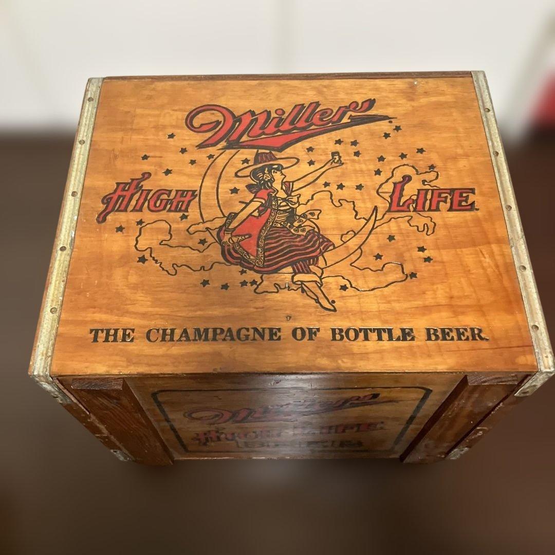 アメリカ ビンテージ 木箱 ミラーライト ビール