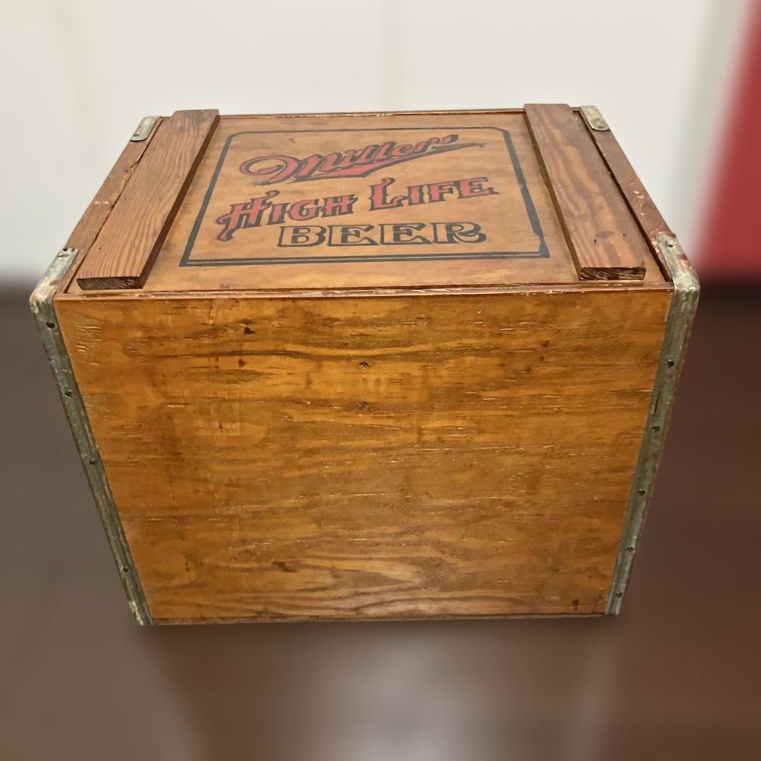 アメリカ ビンテージ 木箱 ミラーライト ビール