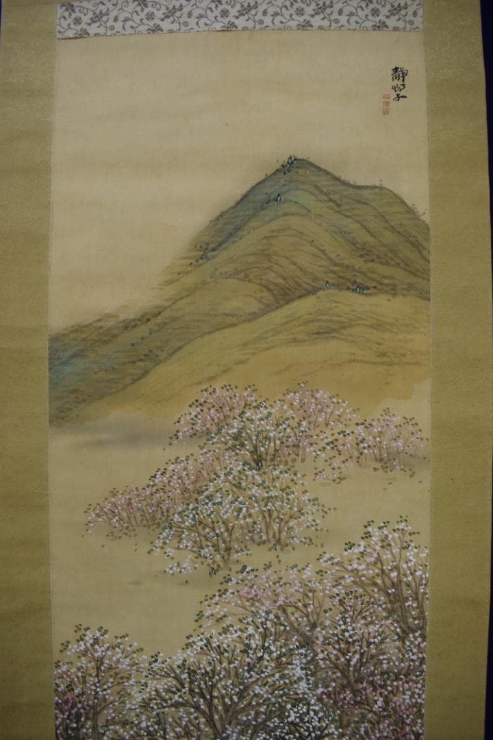 真作】藤島静邨/静村/山水図/桃の春図/掛軸☆宝船☆Z-561 - メルカリ