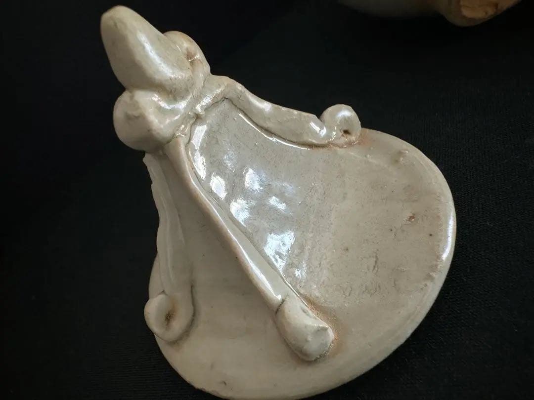 中国骨董 漢 青磁神亭小壺 蓋付き 茶入 茶壺 唐物 収蔵品