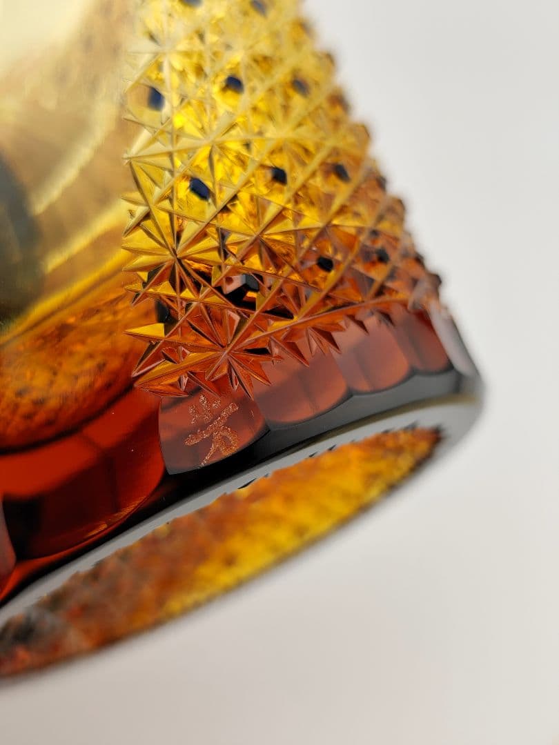 最上位作☆但野英芳☆江戸切子『雷神』ロックグラス（切子 江戸切子