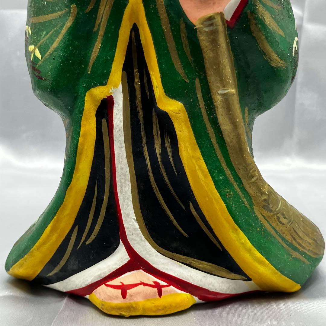 昭和31年作】 郷土玩具 土人形 高砂 2体セット 縁起物 尉と姥 夫婦円満