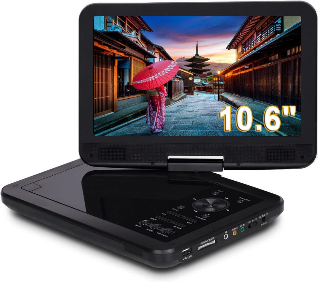 INTENAVI 12.6型ポータブルdvdプレーヤー Hi-Fiスピーカー搭載