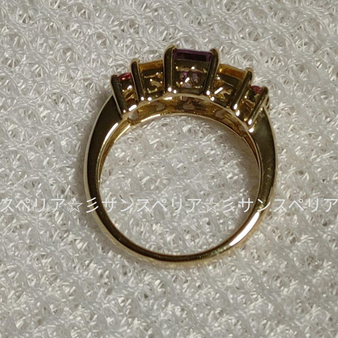 9K　マルチカラーのデザインリング