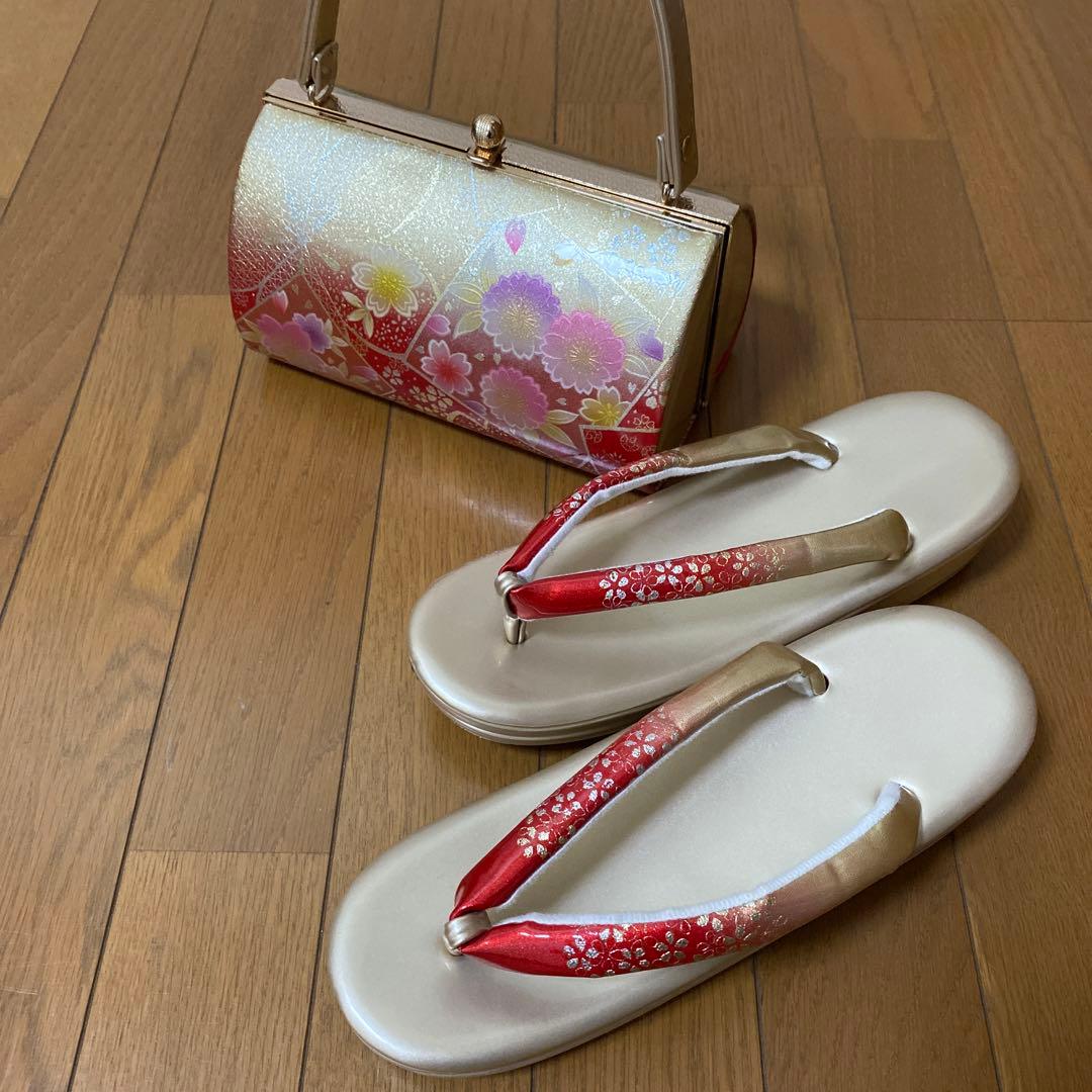 和装用バッグとぞうりセット 成人式　結婚式　振袖　３Ｌ　大きいサイズ