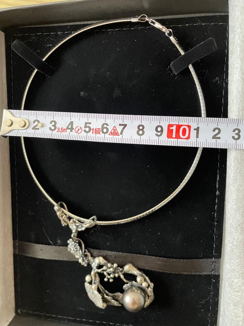 創作工房 KENZO チョーカー silver 黒真珠 花モチーフ13mm