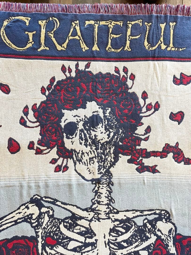 サイケ　90年代　グレイトフルデッド　スカル&ローゼス　コットンブランケット
