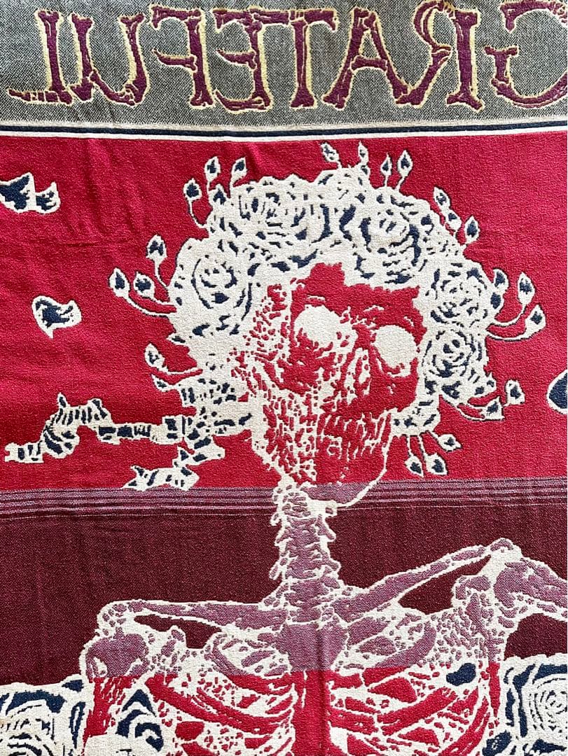 サイケ　90年代　グレイトフルデッド　スカル&ローゼス　コットンブランケット