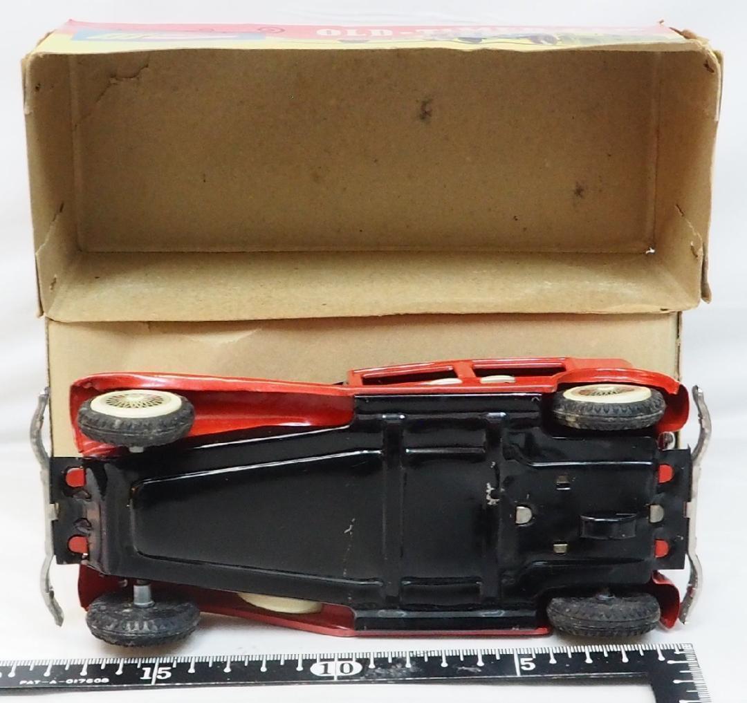 SSS【オールドタイマー セダン赤S-1209】ブリキtin toy car箱付