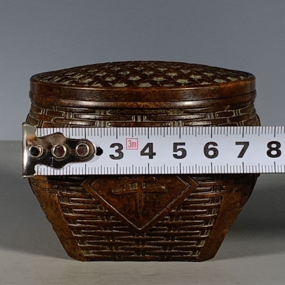 銅製 竹筐香炉 香道具 茶道具 装飾品 工芸品 置物