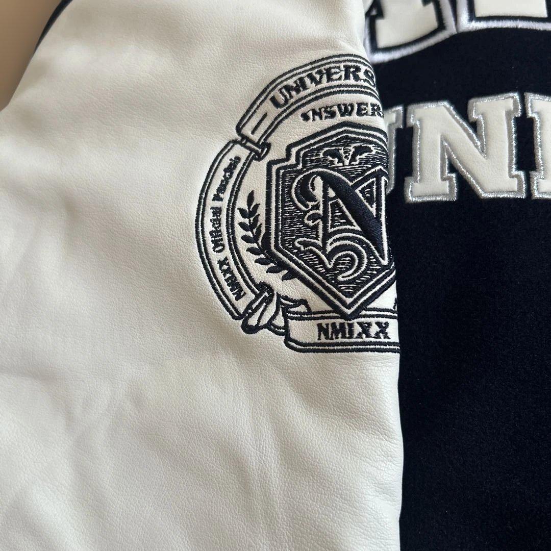 NMIXX スタジャン ネイビー NMIXX スタジャン ネイビー&ホワイト Logo