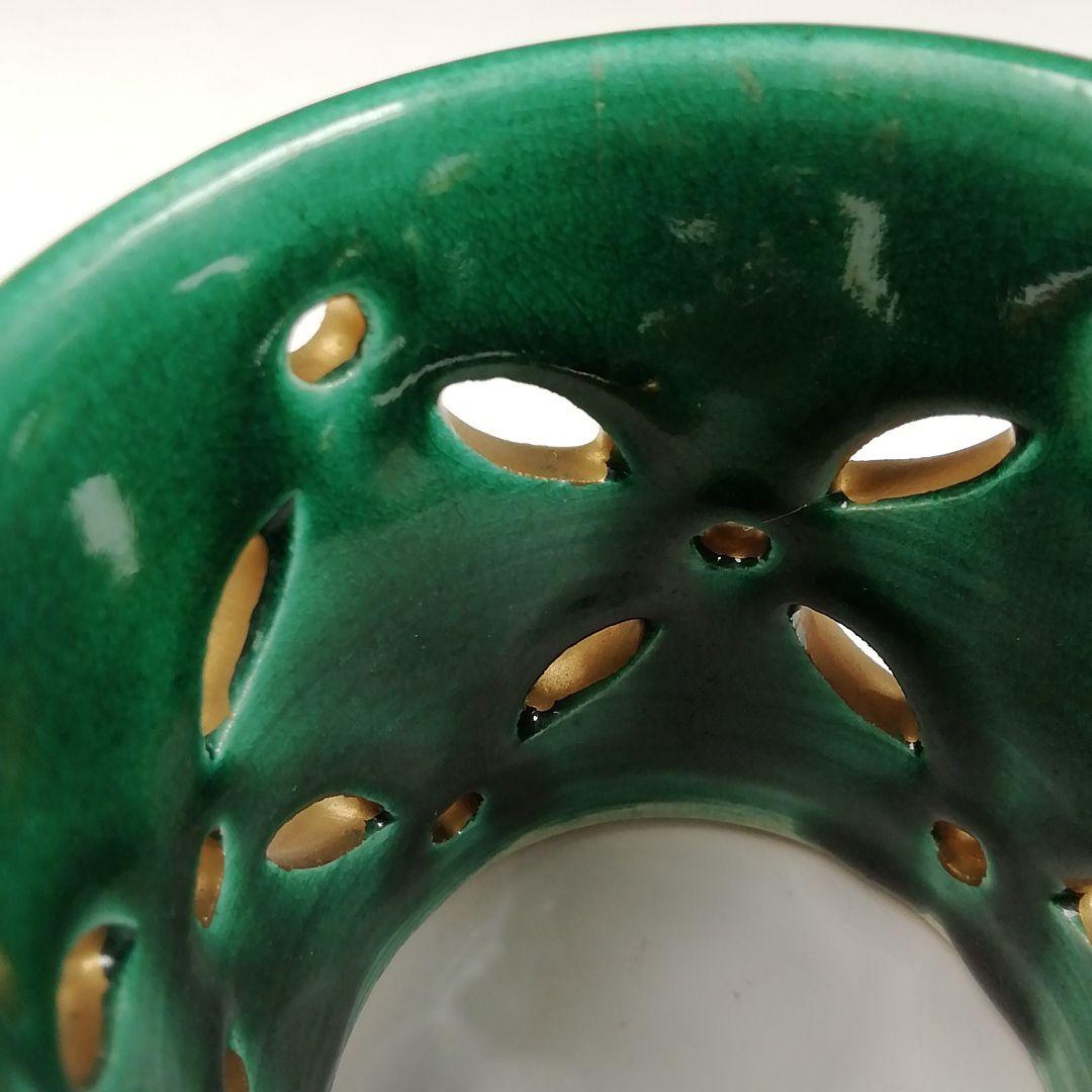 T895 蓋置 『七宝透 蓋置』『加賀瑞山 造』 共箱 茶道具 ○萬古