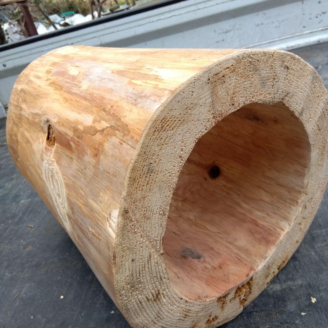 みつばち、昆虫飼育用 中空洞木材 杉材 樹洞 くり抜き 丸洞 丸太