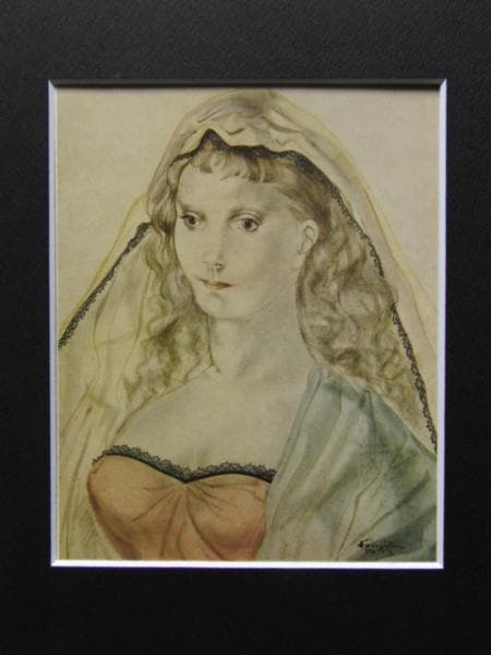 藤田嗣治、【母子像】、希少な限定額装用画集画、新品高級額 額装付、