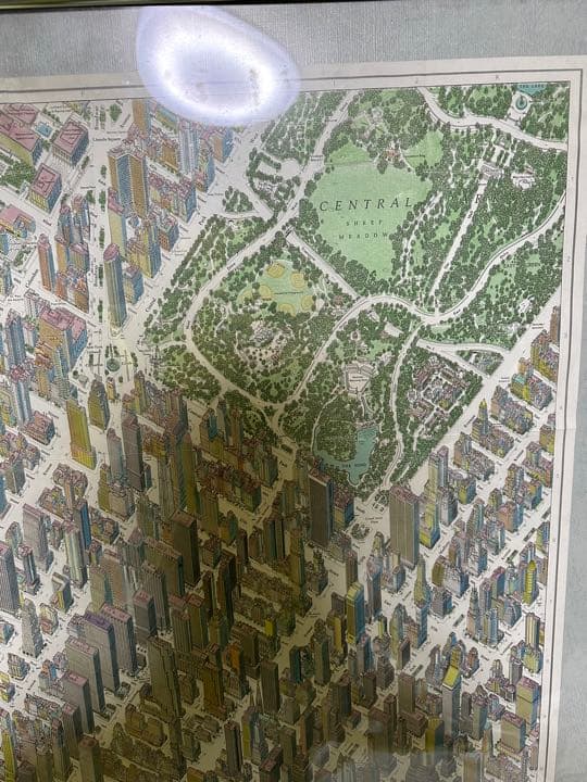 【額入り】MIDTOWN MANHATTAN 鳥瞰図