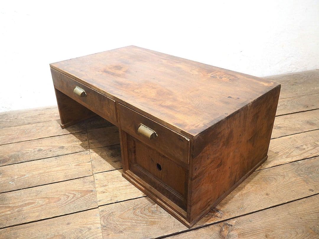 1289 ヴィンテージ ロータイプの片袖机 文机 ローテーブル 収納棚 レトロ