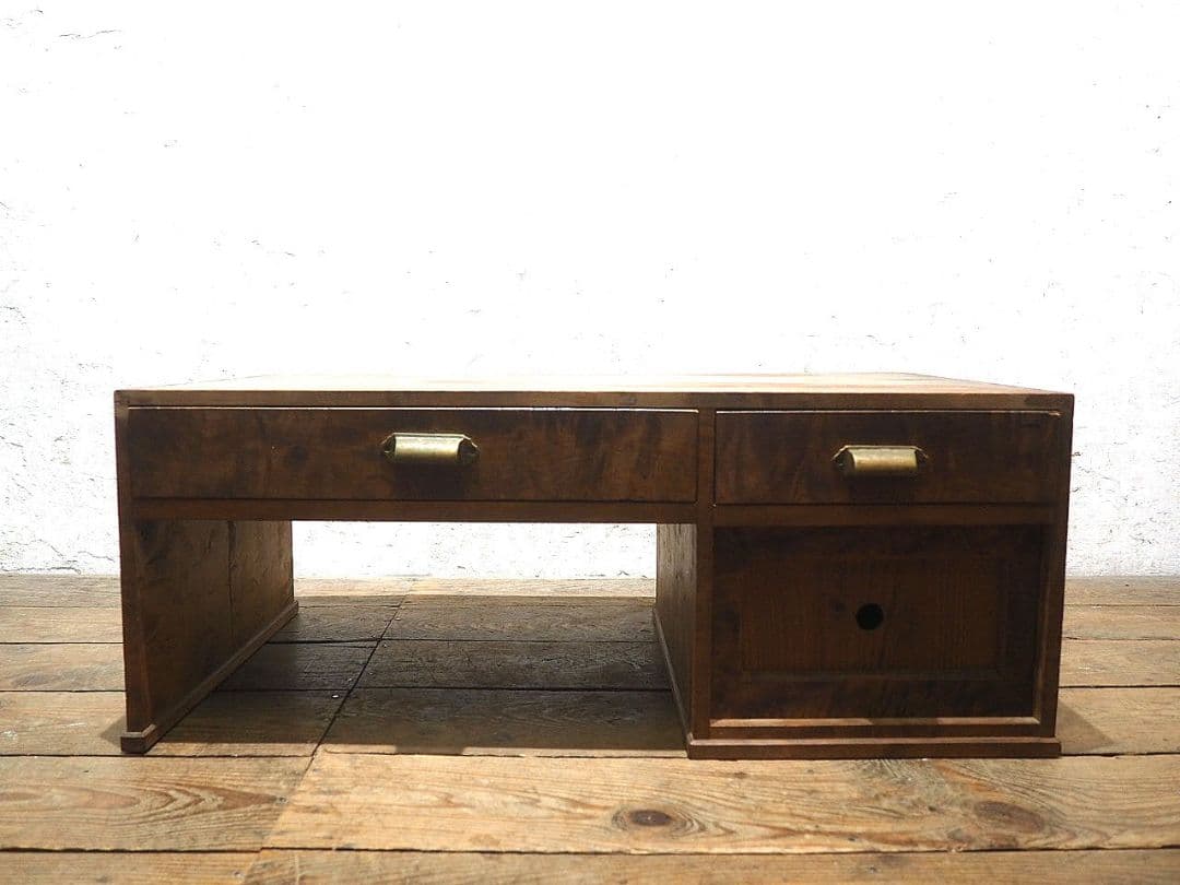 1289 ヴィンテージ ロータイプの片袖机 文机 ローテーブル 収納棚 レトロ