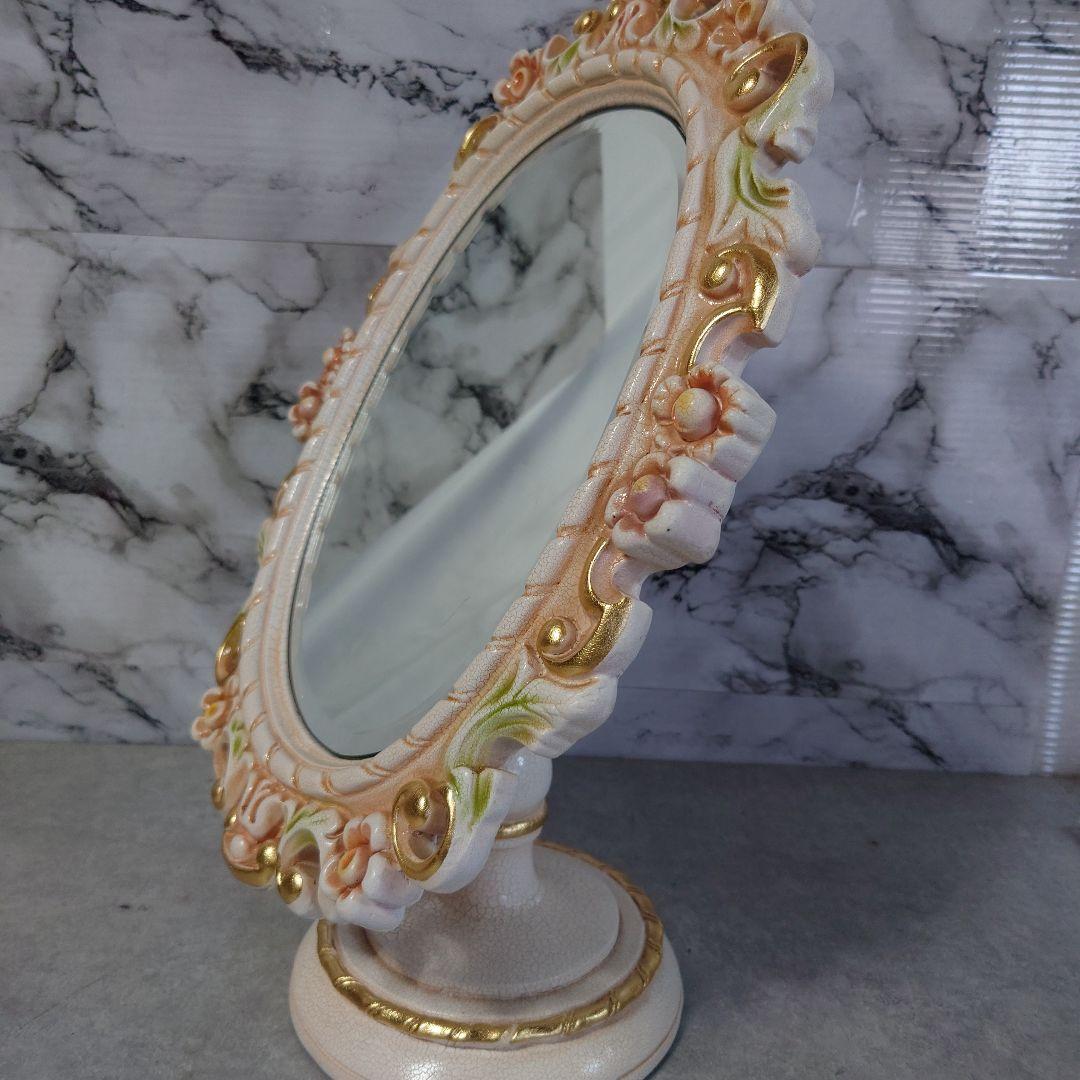 ロココ調 化粧鏡 メイクアップミラー　猫脚 家具 お姫様 ローラアシュレイ