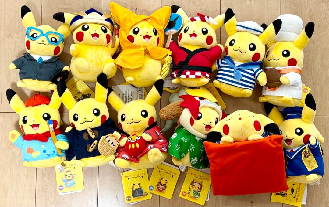 マンスリーピカチュウ 12ヶ月分コンプリートセット 全てタグ付き