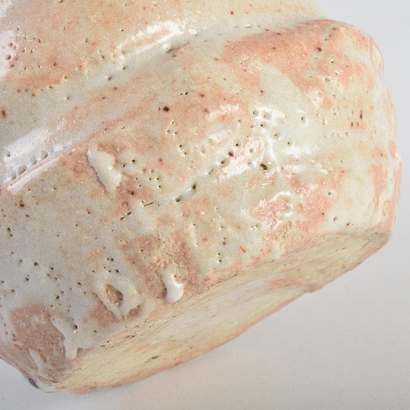 瀬戸焼 加藤重高作 志野花生 共箱 C R9115