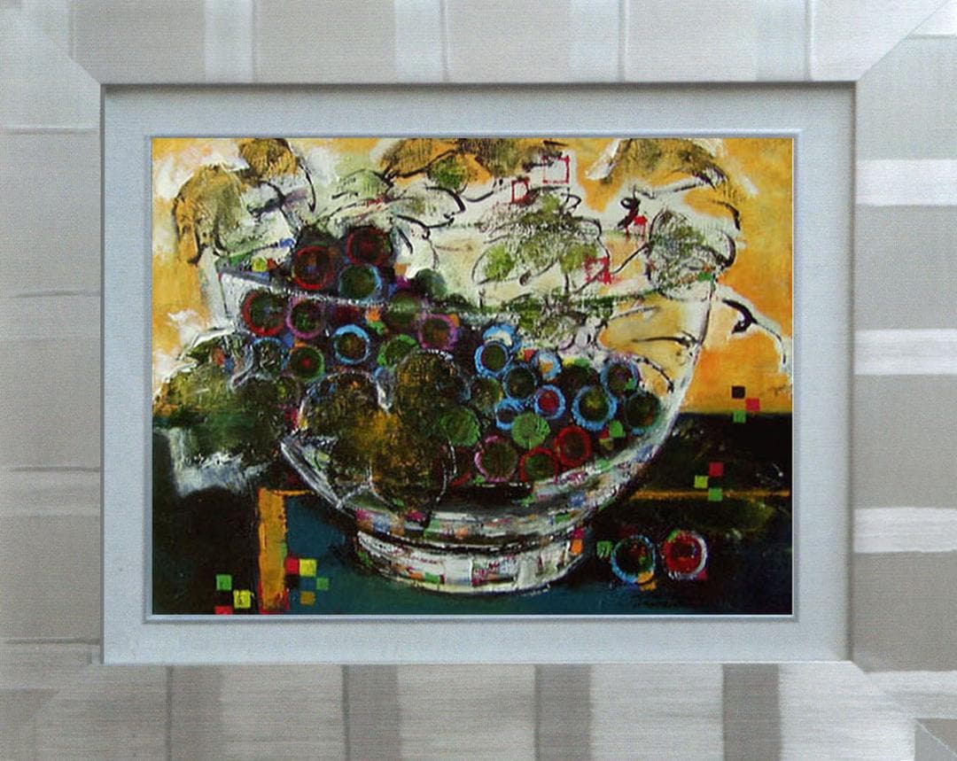 天野タケル 原画 額装済み skull, lemons & a candle