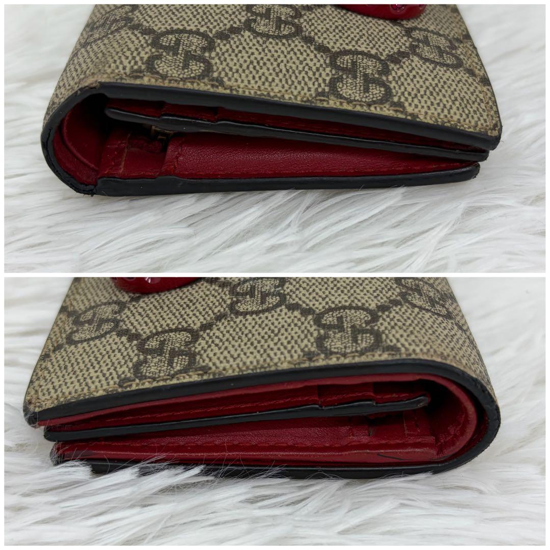 美品✨️グッチ 二つ折り財布 チェリー さくらんぼ PVC GG スプリーム