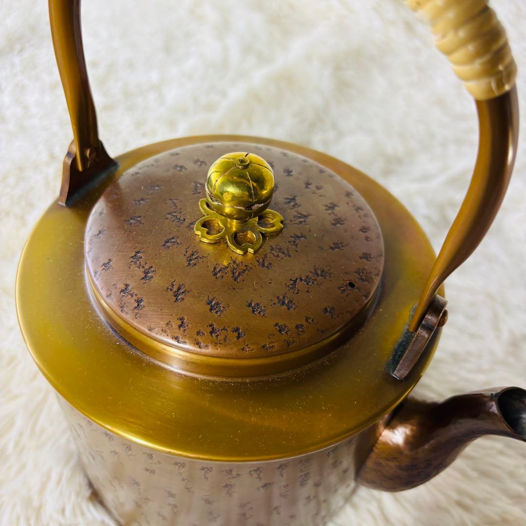 北越堂 湯沸 四代 本間弘 鎚起銅器 共箱 美品 やかん