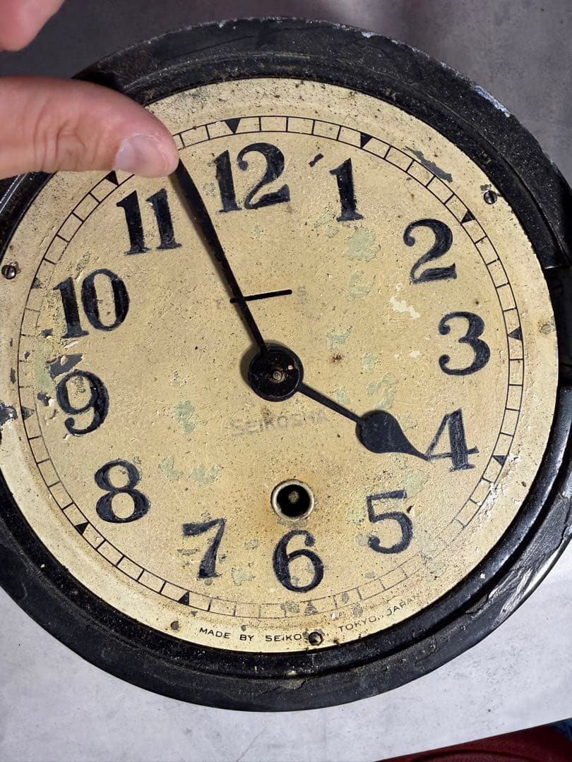 精工舎 船舶時計 ゼンマイ式 動作品 真鍮ムーブメント 鋳鉄ケース 昭和初期