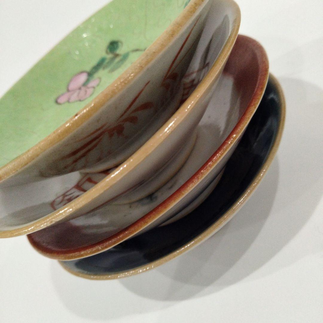 w172-3 中国古い小皿 清朝 新渡南京 十綿手4枚 A - メルカリ