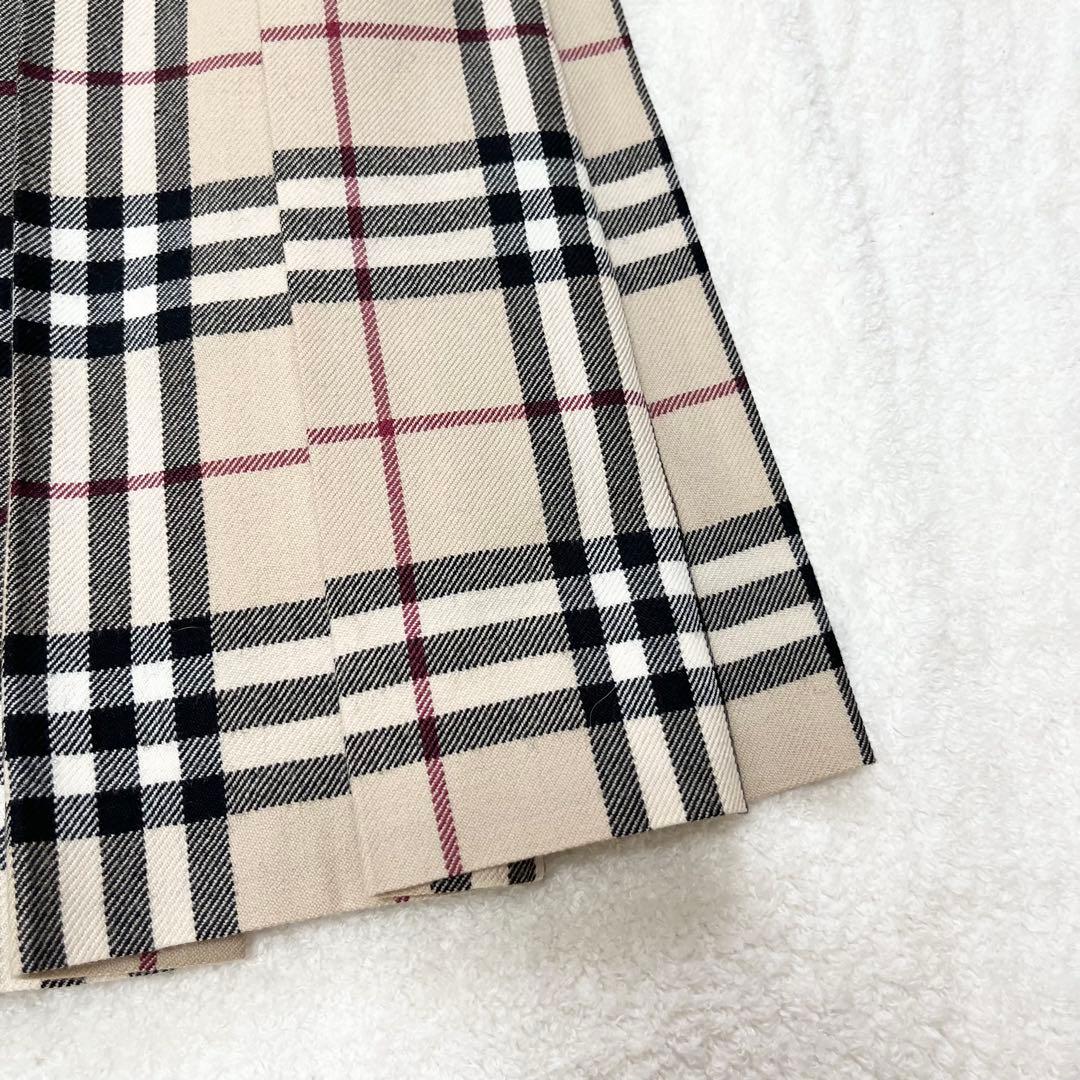 新品未使用　バーバリーロンドン　ノバチェック　プリーツスカート 毛　タグ付き36
