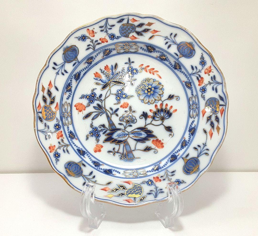 S144-1 オールドマイセン ボタン双剣 朱金オニオン プレート ma - メルカリ