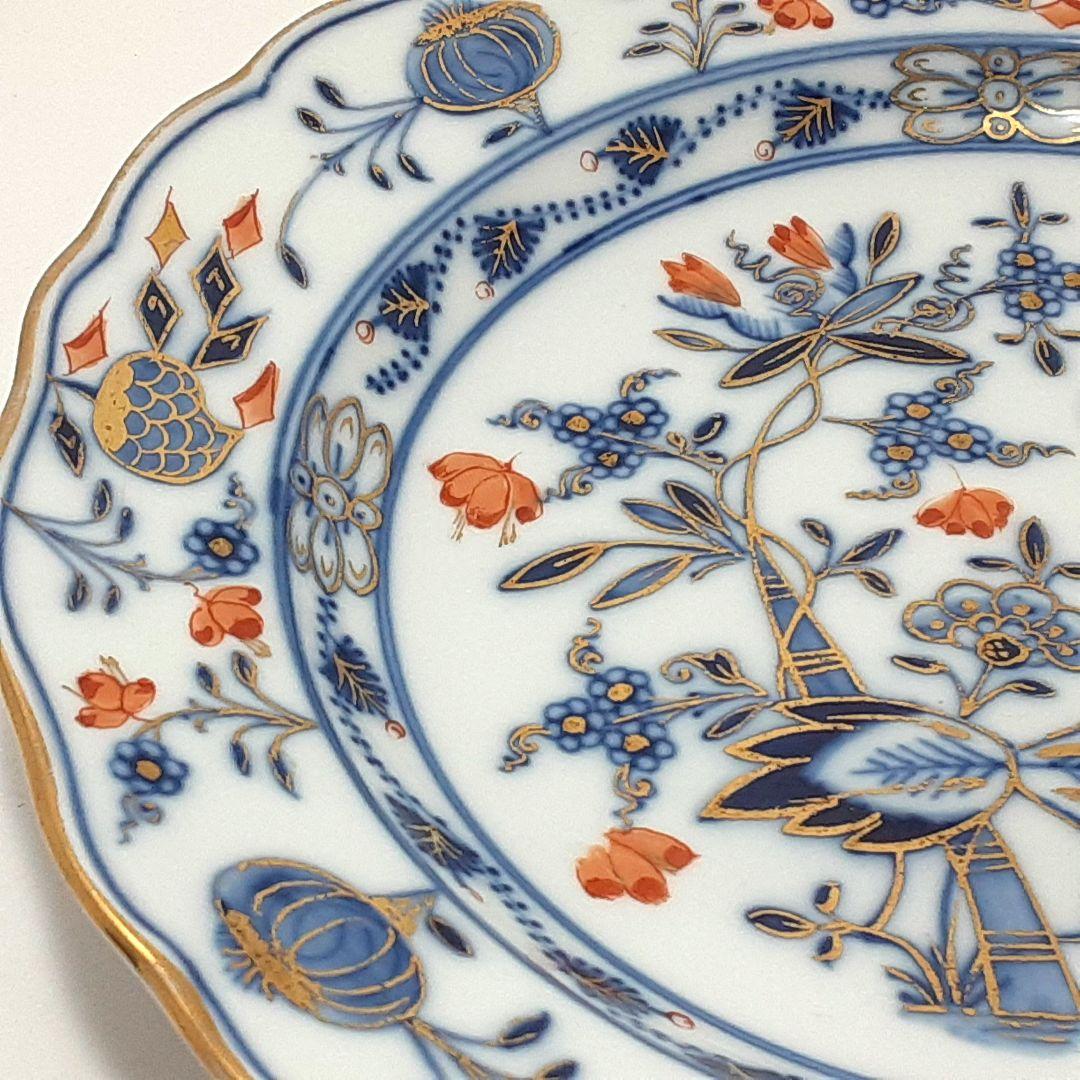 S144-1 オールドマイセン ボタン双剣 朱金オニオン プレート ma - メルカリ