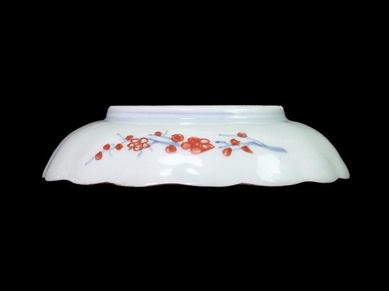 古伊万里　金襴手　花鳥紋に松竹梅の図　４寸皿　５枚　C071AS-CQj