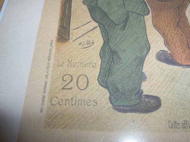 美品 1896年 フランス ポスター版画◇小競り合い Henri-Gabriel