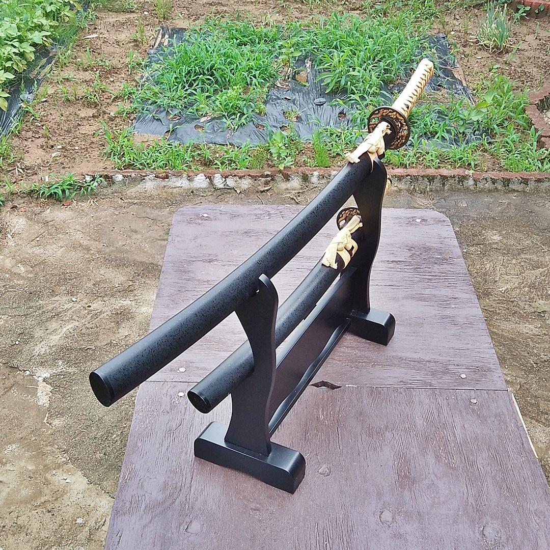 模造刀 日本刀 刀剣 刀掛台 二本掛台 据え置き式