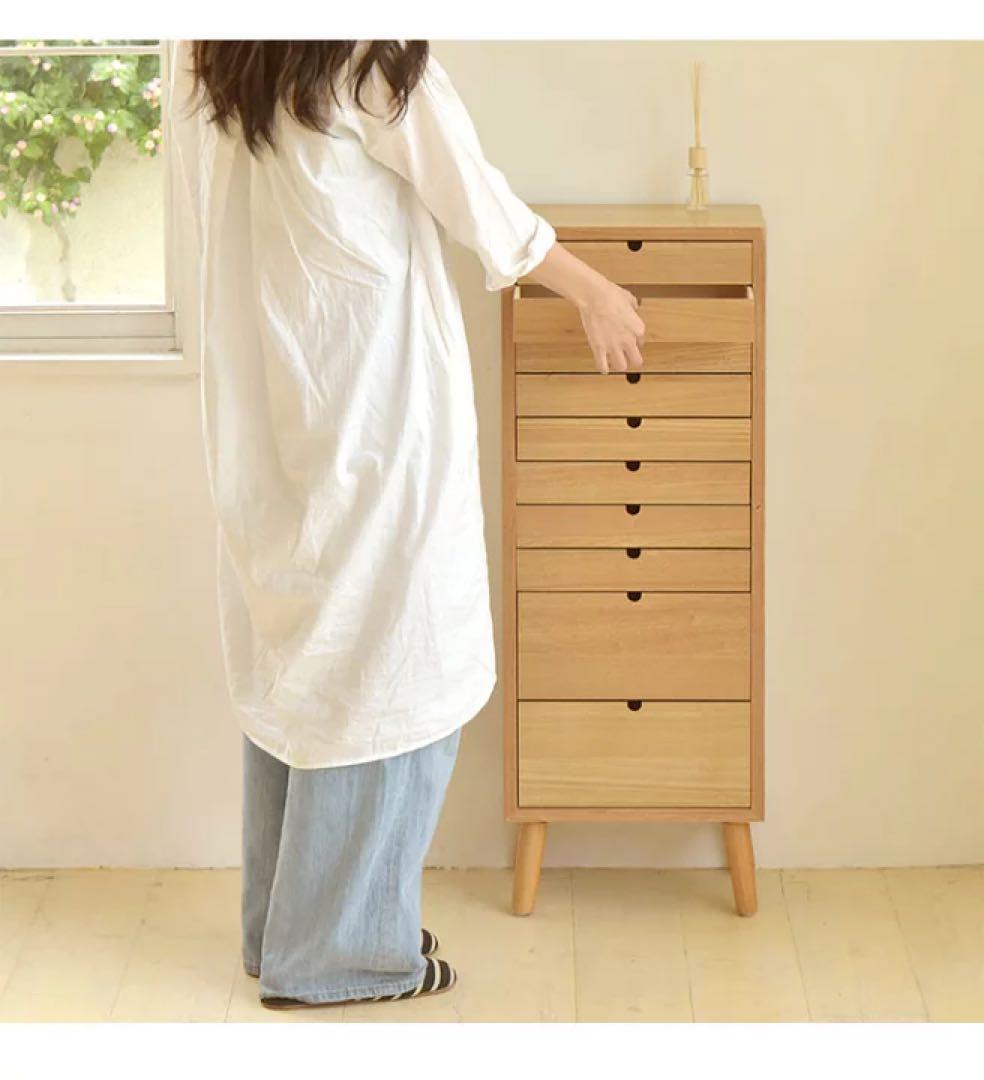 多段 ナチュラル木製 引き出し10段チェスト A4