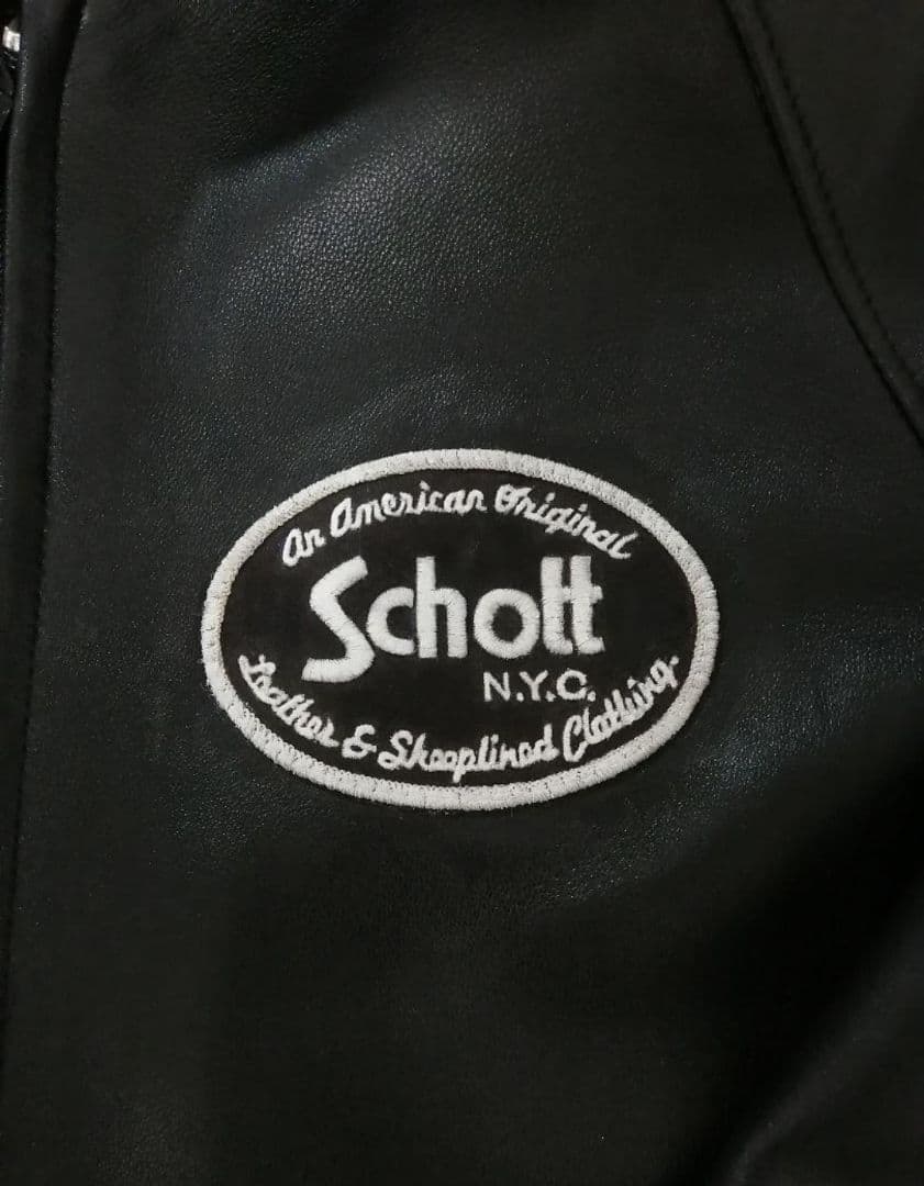 Schott レザージャケット トラックフーディー 黒 L 【100周年限定