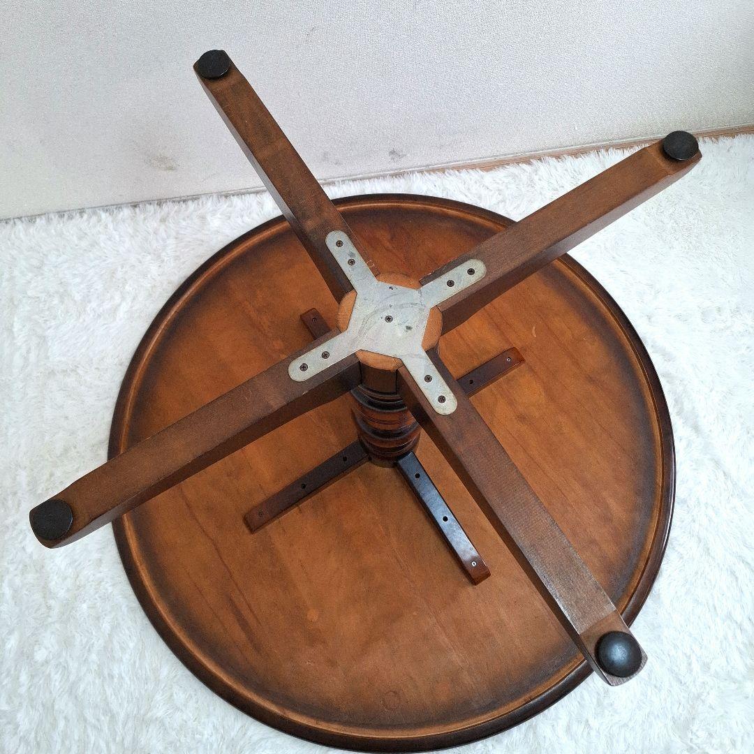 【状態良好】飛騨産業 円形 ダイニングテーブル キツツキマーク