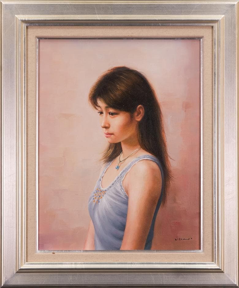 油彩肉筆絵画作者不明表にサイン