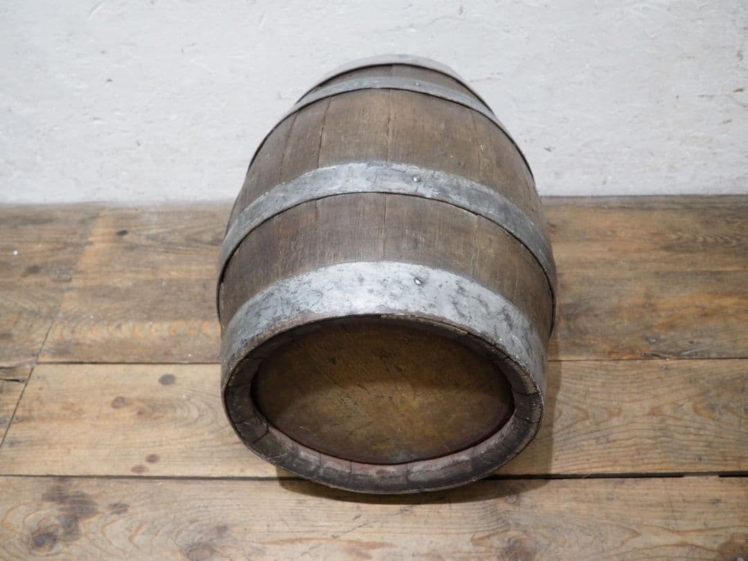 1142 ヴィンテージ 古い木樽のオブジェ 椅子 スツール レトロ アンティーク