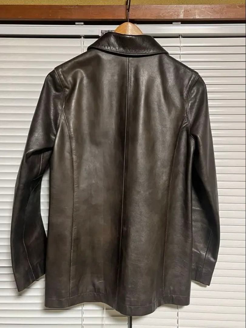 さや様】A.P.C. ダークブラウン シングルライダース レザージャケット