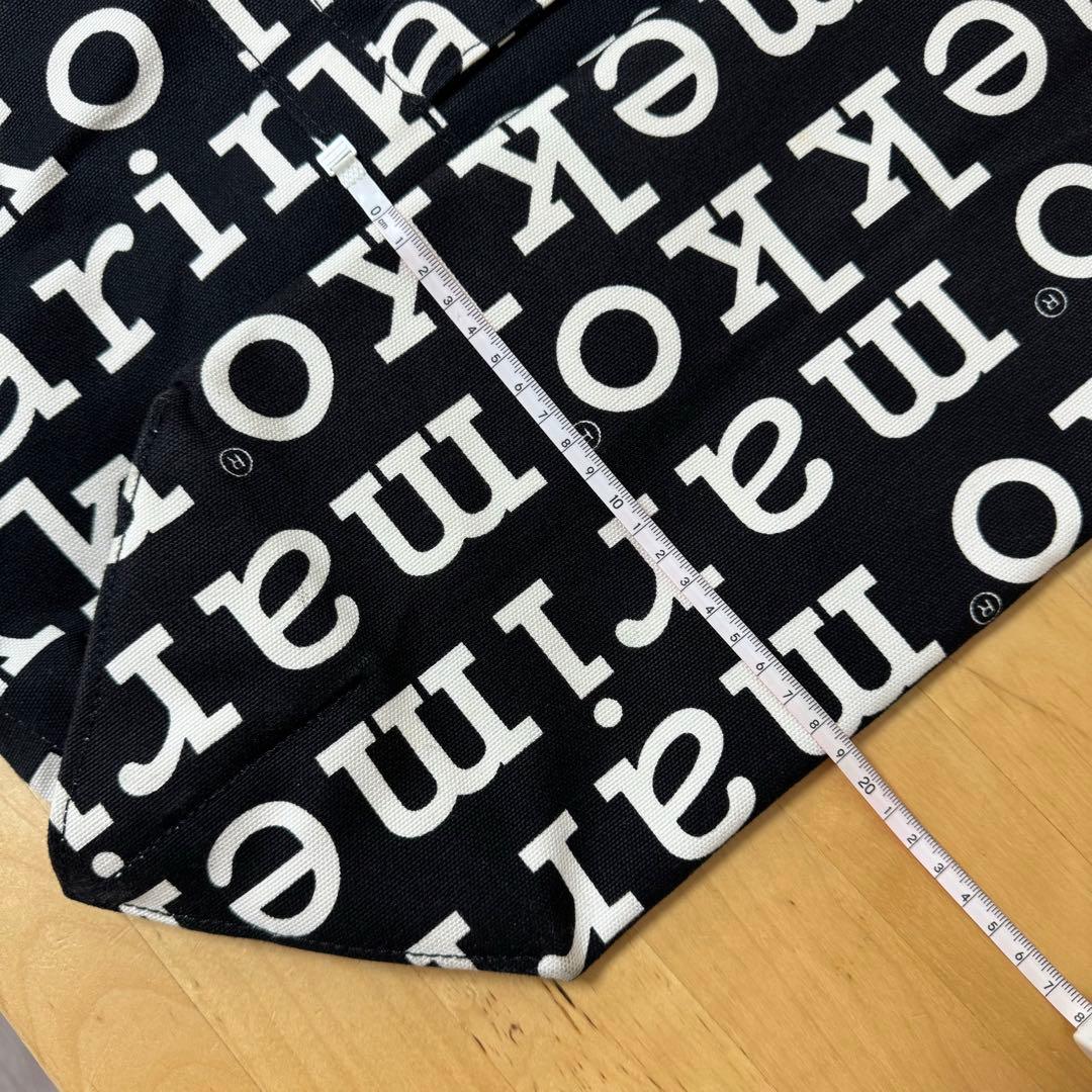 マリメッコ ロゴトートバッグ 黒 ビッグサイズ 大 旅行バッグ 日本限定