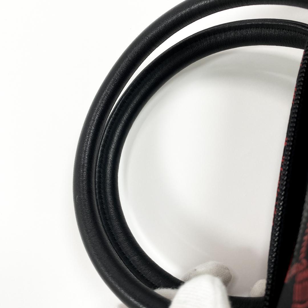 印傳屋 INDEN-YA ベネッセージ 房柄 ハンドバッグ 甲州印伝 鹿革