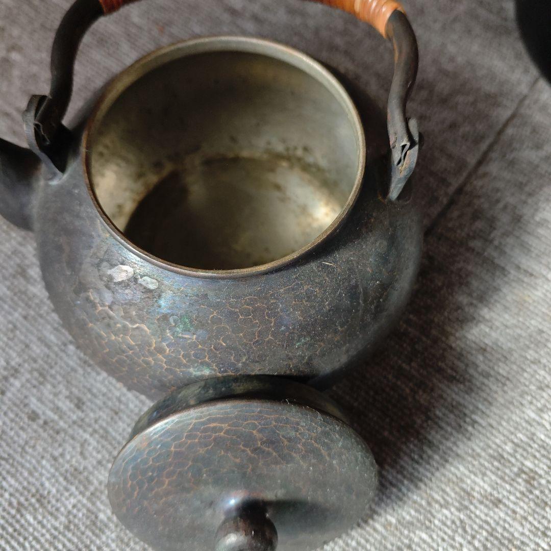 茶道具 銅製薬缶 鉄瓶 三点セット