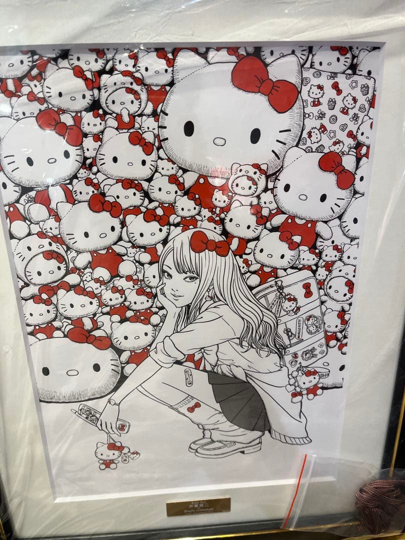 伊藤潤二×サンリオキャラクターズ 複製原画 ギャル富江×ハロ