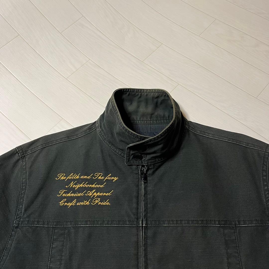 フェード ネイバーフッド レタリング刺繍 スウィングトップ コットンジャケット