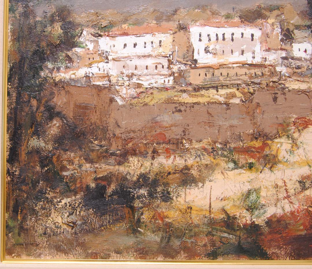 友成晴雄 F10 肉筆 風景画 「 野中の家 」 油絵 油彩画