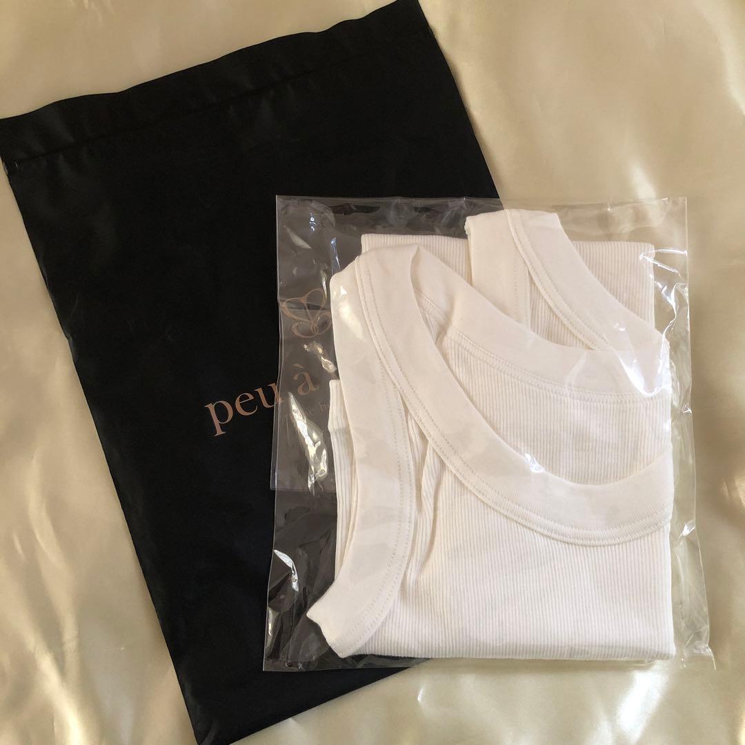 ◆フジサチ ◆プウアボーテ　リブインナー　ブラック＆ホワイト2枚セット